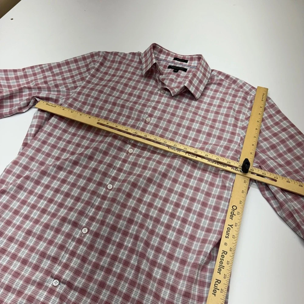 Banana Republic Shirt Mens XL Red Plaid Button Down Preppy Office Professional